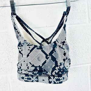 Lululemon Energy Bra Snake Skin Animal Print Strappy Back Sz 6 Luxtreme